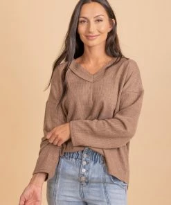 Budget 🛒 Blu Pepper Life Is Now V-Neck Ribbed Sweater ❤️