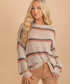 Deals 🧨 Miracle Progress Not Perfection Striped Sweater 🎉