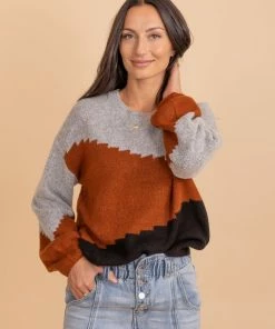 Best Sale ⭐ Blu Pepper Find The Balance Color Block Sweater ❤️