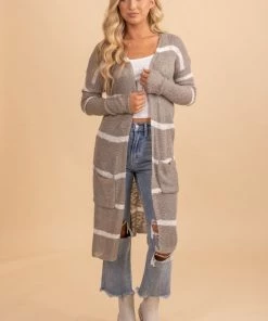 Brand new ✔️ Wholesale Fashion Trends Speak Beautiful Things Long Striped Cardigan ❤️