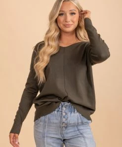 Best Pirce 🔔 Zenana Live In The Moment V-Neck Sweater 🥰