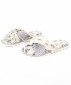 Budget β¨ Elle Bleu COZY KITTEN SLIPPER - Grey Leopard π