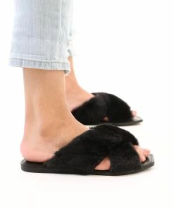 Hot Sale 🌟 Soda FUZZY BUSINESS SLIDE - Black 🔥 -Outerwear Sales 5903179 fuzzybusinessblackfurslide 5000x scaled