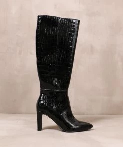 Best deal 👏 Chinese Laundry CROC ON BABE BOOT ❤️ -Outerwear Sales 6236776 chineselaundryblackcroconbabeboot1 5000x scaled