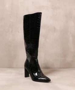 Best deal 👏 Chinese Laundry CROC ON BABE BOOT ❤️ -Outerwear Sales 6236777 chineselaundryblackcroconbabeboot2 5000x scaled