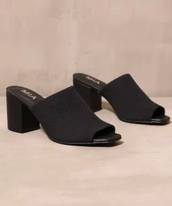 Best Sale 🤩 MIA SCANDINAVIAN STYLE TEXTILE 🩴 SANDAL HEEL 🎉 -Outerwear Sales 6386394 blackmiascandinavianstyletextileblockheelribbedfabricveganleather4 5000x scaled