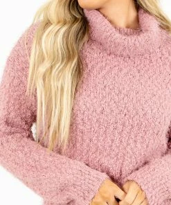 Brand new 💯 Bella Ella Boutique Beautiful Soul Turtleneck Sweater 🧨 -Outerwear Sales Beautiful Soul Turtleneck Mauve Detail 5000x