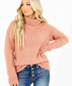 Brand new 💯 Bella Ella Boutique Beautiful Soul Turtleneck Sweater 🧨 -Outerwear Sales Beautiful Soul Turtleneck Terracotta Front 2 5000x