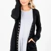 Best deal 💯 Zenana Snap Button Basic Cardigan 👏 -Outerwear Sales BrassCardiganBlack 5000x