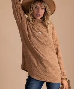 Best Pirce 🧨 Wholesale Fashion Trends Cute And Cozy Turtleneck Sweater - Brown 🥰 -Outerwear Sales CuteandCozyFront2 5000x