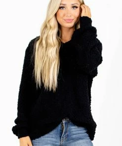 Top 10 ✨ Zenana Dare To Dream Popcorn Knit Sweater 🎁 -Outerwear Sales Dare to Dream Black Sweater Front 5000x
