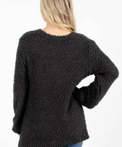 Brand new 👍 Zenana Don't Mention It Popcorn Knit Sweater 👍 -Outerwear Sales Don t Mention It Gray Sweater Back 5000x