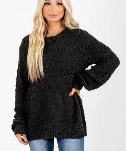 Brand new 👍 Zenana Don't Mention It Popcorn Knit Sweater 👍 -Outerwear Sales Don t Mention It Gray Sweater Front 5000x