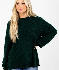 Brand new 👍 Zenana Don't Mention It Popcorn Knit Sweater 👍 -Outerwear Sales Don t Mention It Green Sweater Front 5000x