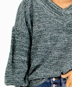 Brand new 👏 Zenana Down To Earth Knit Sweater ⌛ -Outerwear Sales Down to Earth Green Sweater Detail 5000x