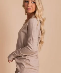 Cheap ✨ Zenana First Frost V-Neck Sweater 🤩 -Outerwear Sales FirstFrostBeige 5000x