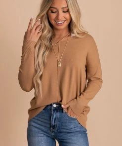 Cheap ✨ Zenana First Frost V-Neck Sweater 🤩 -Outerwear Sales FirstFrostDeepCamel 5000x