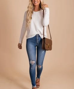 Cheap ✨ Zenana First Frost V-Neck Sweater 🤩 -Outerwear Sales FirstFrostWhiteSweater 5000x