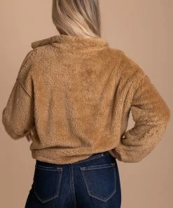 Cheapest 🤩 Kay Fashion Cozy Morning Fleece Pullover 🌟 -Outerwear Sales Fuzzy Pullover brown 2 5000x