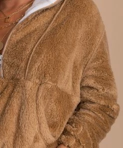 Cheapest 🤩 Kay Fashion Cozy Morning Fleece Pullover 🌟 -Outerwear Sales Fuzzy Pullover brown 4 5000x