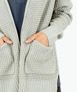 Discount 🛒 Zenana It's A Staple Knit Cardigan 🧨 -Outerwear Sales It s a Staple Sage Cardigan Detail 5000x