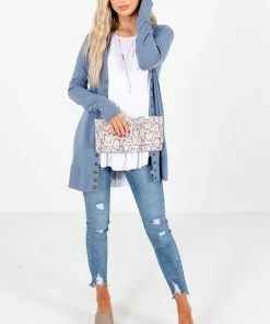 Best deal 💯 Zenana Snap Button Basic Cardigan 👏 -Outerwear Sales SnapButtonBasicDustyBlueCardiganFullFront 5000x