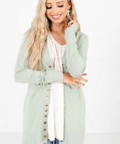 Best deal 💯 Zenana Snap Button Basic Cardigan 👏 -Outerwear Sales SnapButtonBasicGreenCardiganBack 5000x