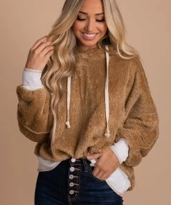 Deals 🎉 Kay Fashion Snuggle Me Fleece Hoodie 🔥 -Outerwear Sales SnuggleMe Fleece Hoodie brown 5000x