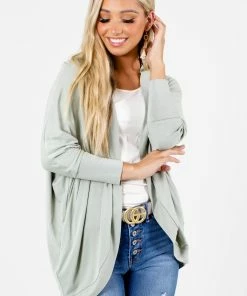 Cheap ⭐ Zenana What A World Cardigan 👏 -Outerwear Sales What a World Sage Cardigan Front 5000x