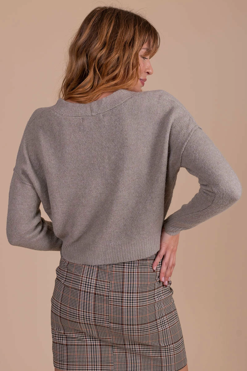 New π Love Tree / Style Melody Timelessly Trendy Cropped Cardigan - Light Brown π 6 New π Love Tree / Style Melody Timelessly Trendy Cropped Cardigan - Light Brown π - Image 4