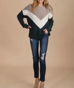 Buy 🔥 Eesome Let It Snow Chevron Striped Knit Sweater - Dark Green 🧨 -Outerwear Sales full 53cbf70e 16ac 434b 821f 977697dc82c6 5000x