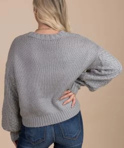 Best deal 🥰 Very J Winter Splendor Textured Knit Sweater 🎉 -Outerwear Sales gray back ffa052a0 f883 40dc 9c5f 0287ab046c9c 5000x