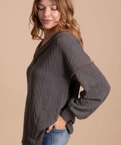 Budget ✔️ Bibi Loving You V-Neck Knit Sweater 🌟 -Outerwear Sales gray side b2220fb0 31e6 453b 8d8c 7a805016ece9 5000x