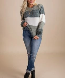 Best deal ❤️ Bella Ella Boutique Comfy And Cozy Striped Pullover Sweater 😍 -Outerwear Sales green full 2fd79cfa 41cb 4d76 aea5 9aac8c18c68d 5000x