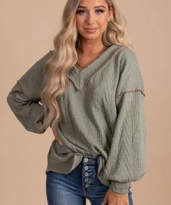 Budget ✔️ Bibi Loving You V-Neck Knit Sweater 🌟 -Outerwear Sales green main 2d934efe d351 4c1a 90b7 ddcae6b5f6cc 5000x