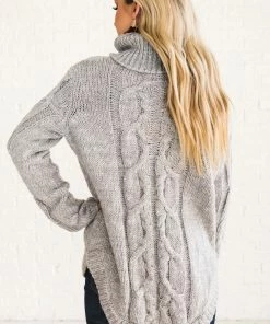 Coupon 💯 Almost Nothing Into My Arms Cable Knit Sweater - Gray ❤️ -Outerwear Sales into my arms back 5000x