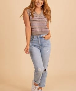 Best Pirce 😉 Love Tree Sweet Talk Patterned Sweater Vest 🌟 -Outerwear Sales oatmeal 1 0067cb8c babc 4504 b295 0c3c464d9d6d 5000x