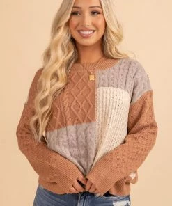 Buy 👏 Be Cool After Sunset Color Block Sweater 🔔