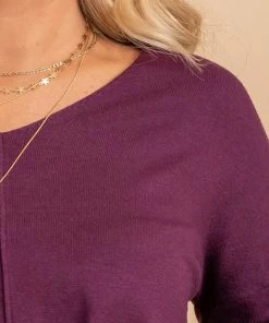 Cheap ✨ Zenana First Frost V-Neck Sweater 🤩 -Outerwear Sales purple sweater detail 5000x