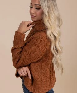 Best Sale 🧨 Love Tree / Style Melody Toasted Maple Cable Knit Turtleneck Sweater ❤️ 14 Best Sale 🧨 Love Tree / Style Melody Toasted Maple Cable Knit Turtleneck Sweater ❤️ -Outerwear Sales side red 5000x